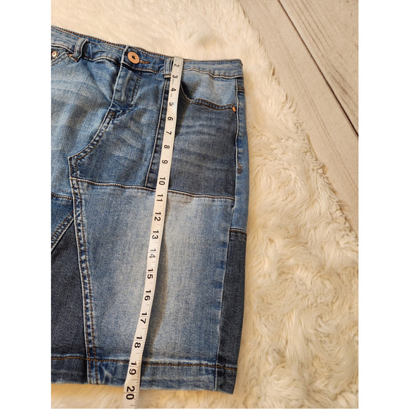 INC International Concepts Denim Patchwork Pencil Skirt Blue Size 6 - Picture 6 of 6